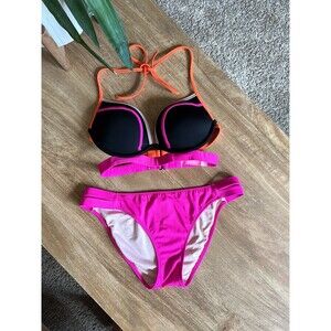 Victoria’s Secret the hottie halter and the double banded hipster bikini set